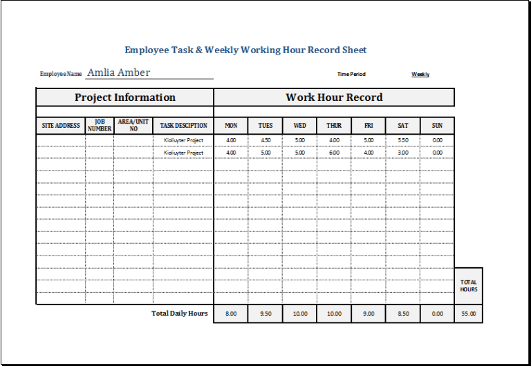 Working Hours Note Create A Working Hours Sheet Template Easily In 2023 | Templatesz234 ...