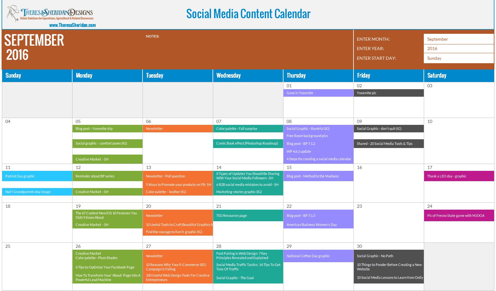 Free Social Media Calendar Template For 2023 | Templatesz234.com ...