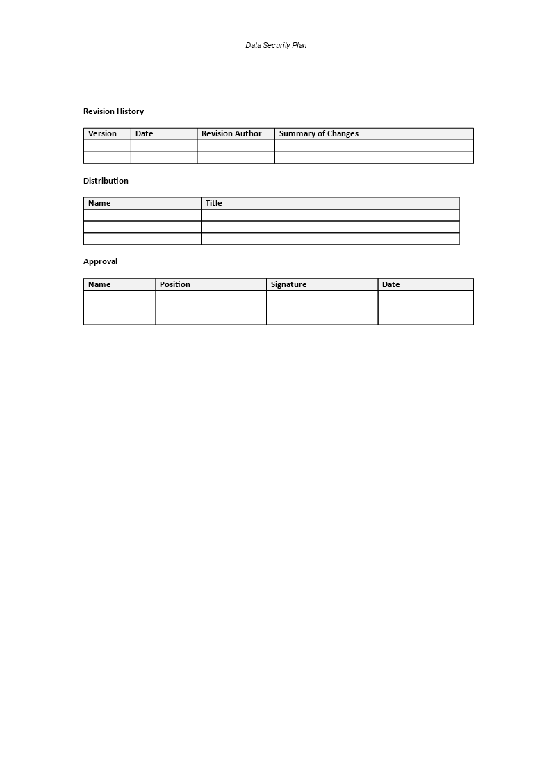 Data Security Plan Example Data Security Plan Template: A Must-Have For 2021 And Beyond ...
