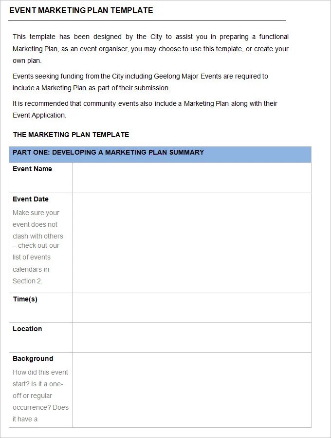How To Create A Marketing Plan For Your Event Template | Templatesz234 ...