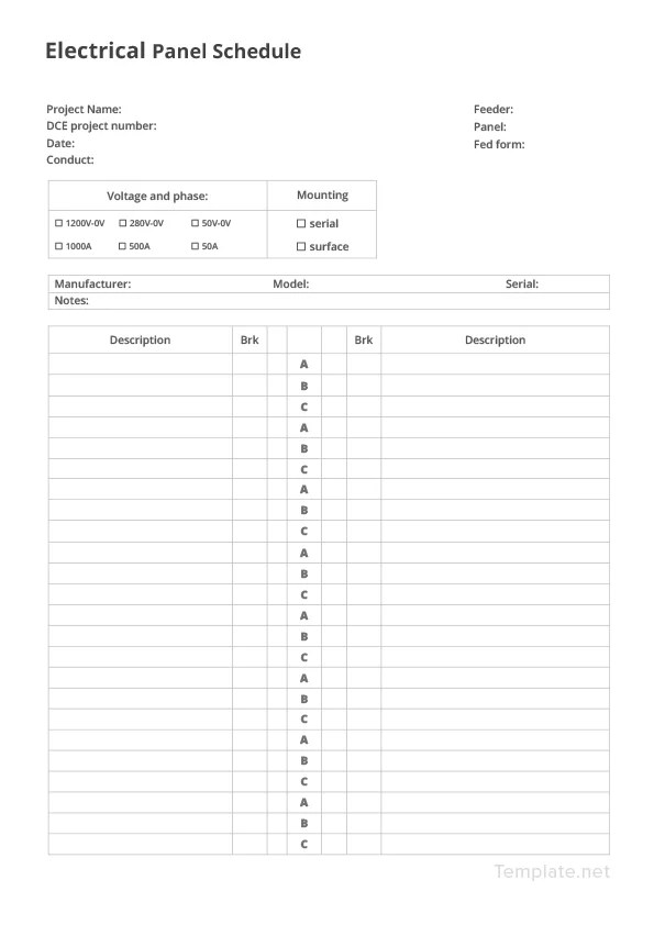 How To Create An Effective Electrical Schedule Template Templatesz234