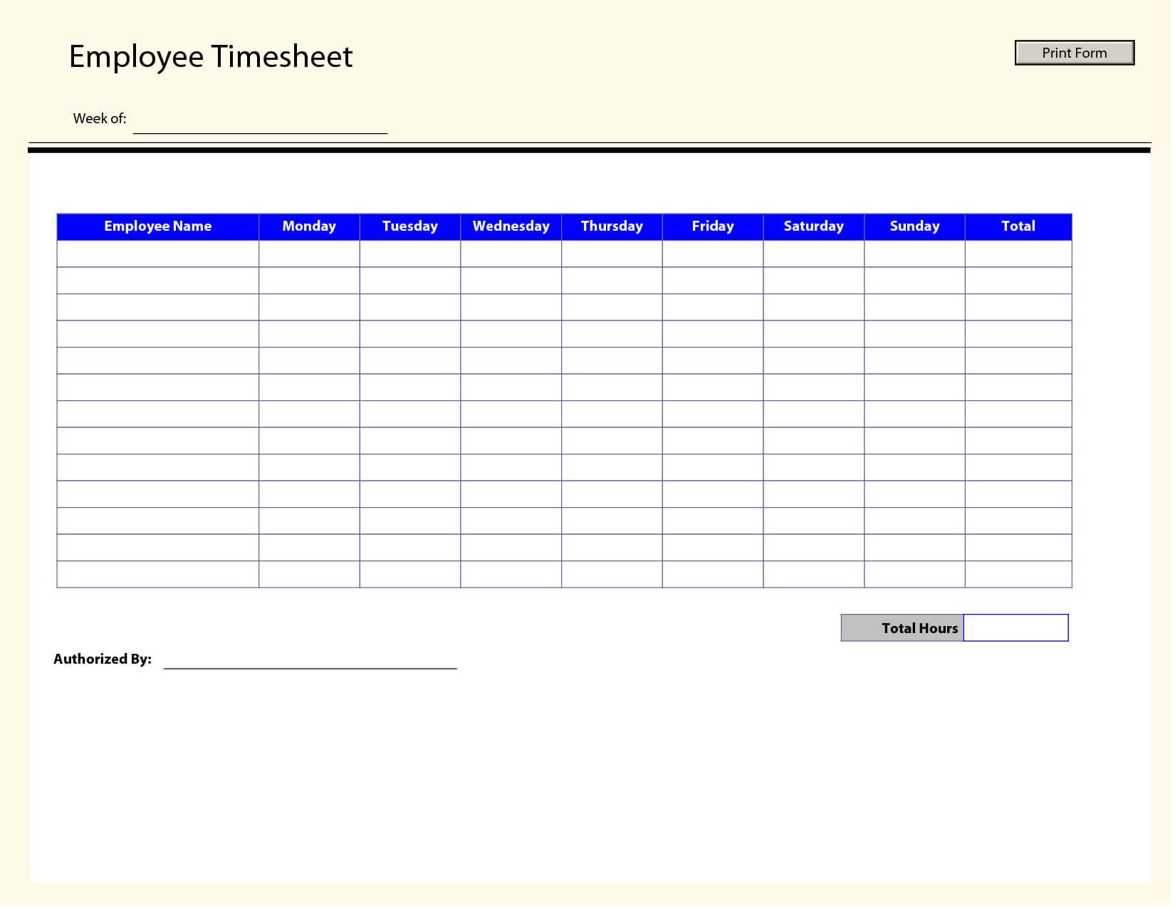 Free Fillable Timesheet Template For 2023 | Templatesz234.com ...