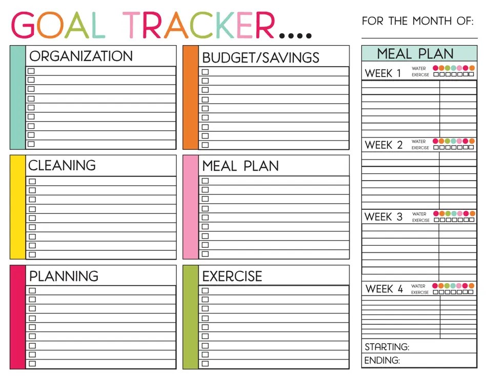 Make 2021 The Year Of Achieving Your Goals With A Goal Tracker Template ...