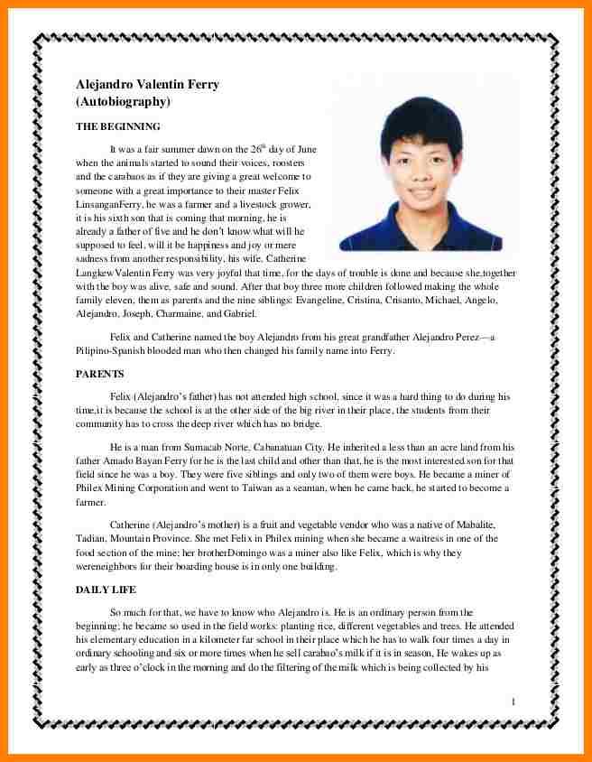 Writing Your Autobiography For College | Templatesz234.com ...