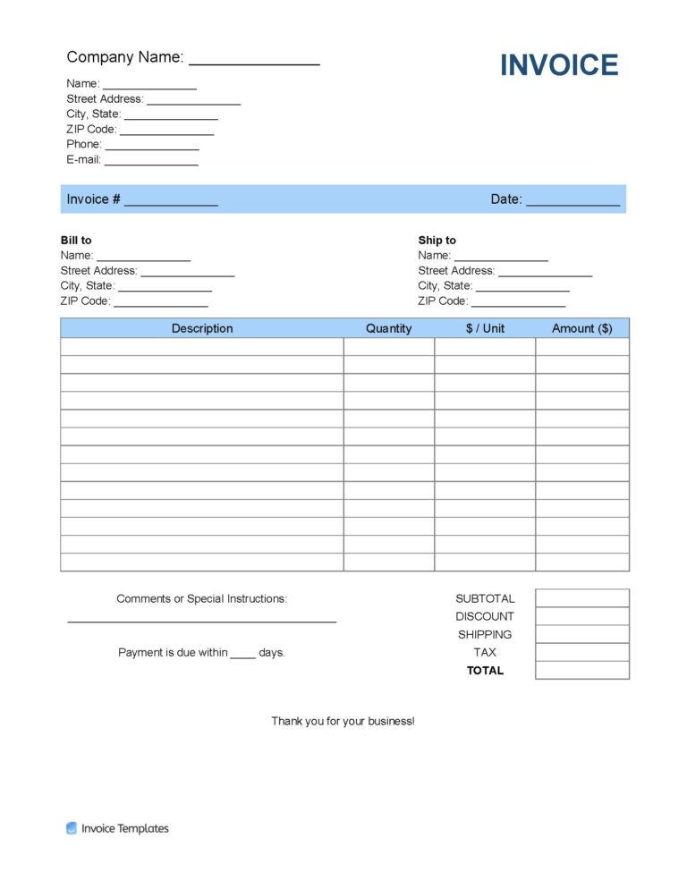 Invoice Template Tips For Accurate Billing | Templatesz234.com ...