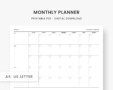 Minimalistic Blank Calendar Template