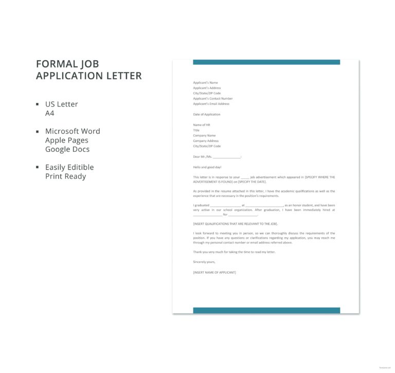 New Application Format Letter Template For Job Applications | Templatesz234.com ...