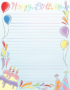 Birthday Card Stationery Templates For Personalized Greetings