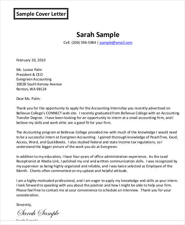 Cover Letter Template For College Application