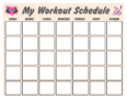 Workout Schedule Calendar Template